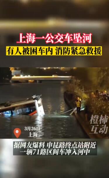上海一辆公交车坠河暂无人员伤亡 网友称此车上线不到一周-风君娱乐新闻